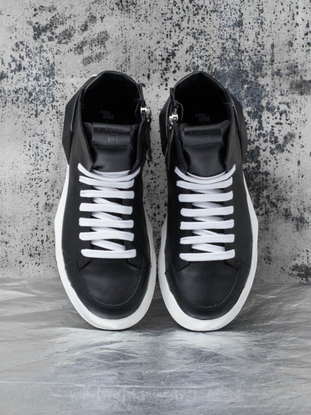 22- NIB CINZIA ARAIA BLACK CALF LEATHER LOW TOP SNEAKERS - MADE IN ITALY - Picture 9 of 9